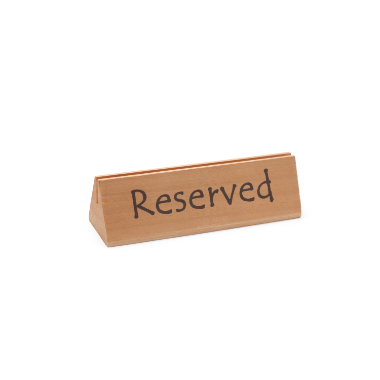 Bordskilt tre ''Reserved''